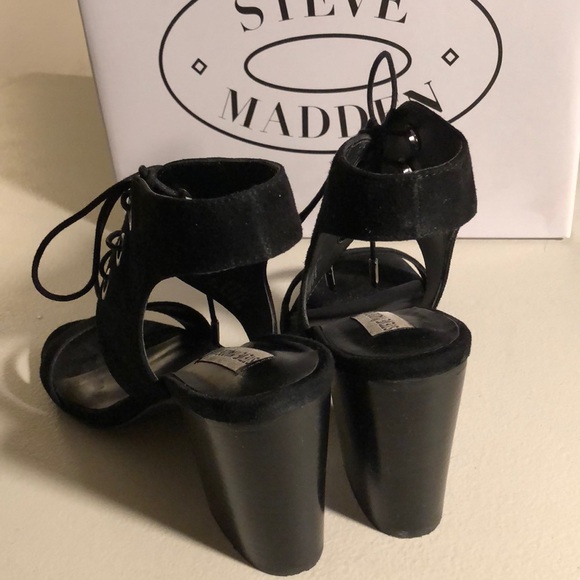 Steve Madden Black Suede Elgin Size 8 - Picture 3 of 8